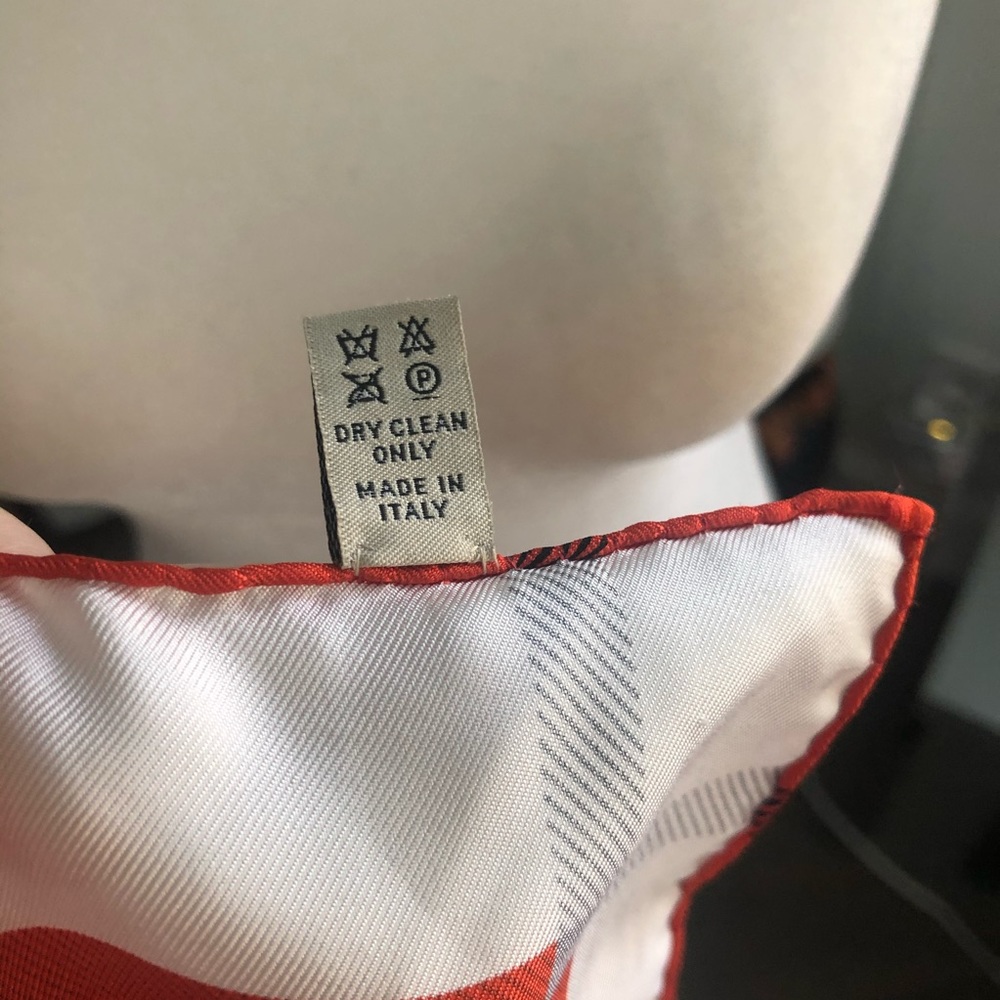 Burberry Silk Orange Check Scarf - Picture 8 of 9